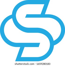 Moderna y creativa marca deportiva circular en forma de círculo color blanco y negro con el logotipo de la letra SS S inicial.