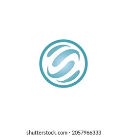 Modern stylish creative trendy circular shaped sports brands black and white color SS S initial based letter icon logo.