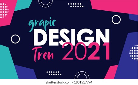 A modern stylish design template with dark background for the year 2021. Can be used for banners, brochures or calendar cover designs, happy new year greeting cards etc.