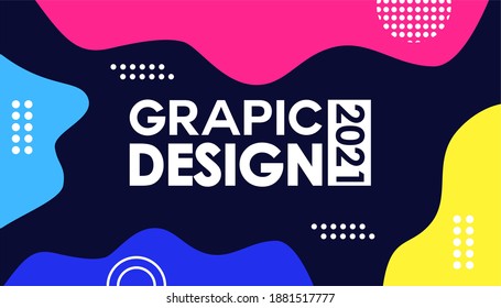 A modern stylish design template with dark background for the year 2021. Can be used for banners, brochures or calendar cover designs, happy new year greeting cards etc.