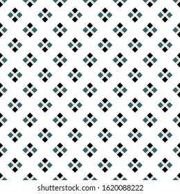 Modern stylish diamond seamless pattern. Green, black and white background. Fabric designs.
