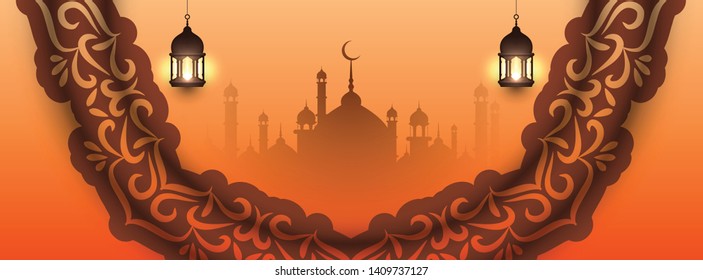 Modern stylish Eid Mubarak banner design