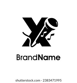 Modern, stylish and eye caching logo design initial X combine with microphone and music icon. The logo good for company related music and logo can work as well in small size.