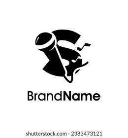 Modernes, stilvolles Design mit Logo-Design für die Blickfang-Aufnahme S kombiniert mit Mikrofon und Musiksymbol. Das Logo ist gut für firmenbezogene Musik und Logo kann auch in kleiner Größe funktionieren.