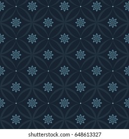 Modern stylish floral flower pattern for textile, wallpaper, pattern fills, covers, surface, print, gift wrap scrapbooking decoupage Seamless dark blue abstract classic pattern