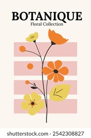 Modern and Stylish Floral Illustration Art Print Poster Decoration. Elegant Botanical Decor. Floral art print to wall art, bedrooms, living rooms, offices, and creative spaces