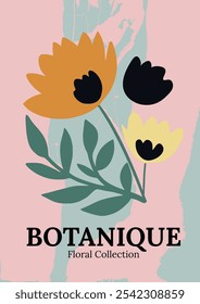 Modern and Stylish Floral Illustration Art Print Poster Decoration. Elegant Botanical Decor. Floral art print to wall art, bedrooms, living rooms, offices, and creative spaces