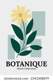 Modern and Stylish Floral Illustration Art Print Poster Decoration. Elegant Botanical Decor. Floral art print to wall art, bedrooms, living rooms, offices, and creative spaces