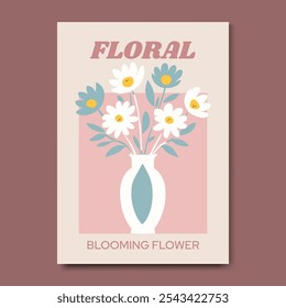 Modern and Stylish Floral Illustration Art Print Poster Decoration. Elegant Botanical Decor. Floral art print to wall art, bedrooms, living rooms, offices, and creative spaces