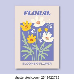 Modern and Stylish Floral Illustration Art Print Poster Decoration. Elegant Botanical Decor. Floral art print to wall art, bedrooms, living rooms, offices, and creative spaces