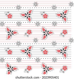 Modern stylish flower and line with border for fabric print. tile. texture. surface use