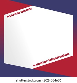 Ein moderner, stilvoller Rahmen für die Werbung verschiedener Unternehmen. Ein Rahmen mit blauen und roten Farben. Vektorgrafik.