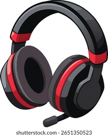 A modern, stylish gaming headset featuring plush earcups, a flexible microphone, and striking red accents on a black frame, designed for comfort and superior sound.