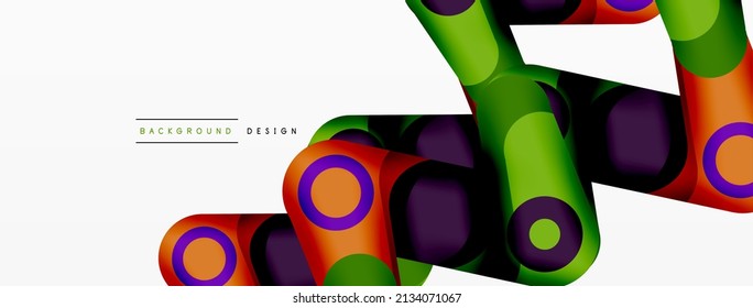 Fondo geométrico moderno y elegante. Composición de formas redondeadas abstractas para papel de pared, pancarta, fondo o aterrizaje