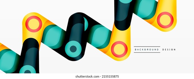 Modern stylish geometric background. Abstract round shapes composition for wallpaper, banner, background or landing