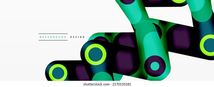 Fondo geométrico moderno y elegante. Composición de formas redondeadas abstractas para papel de pared, pancarta, fondo o aterrizaje