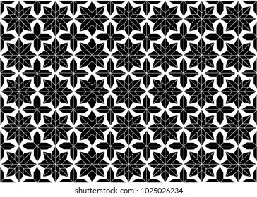 Modern stylish geometric floral texture background pattern. Repeating geometric tiles - Illustration. Decor, Fabric Swatch, Picture Frame, Textile, 