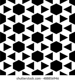 Modern stylish geometric texture with regularly 
repeating hexagons, rhombus. Vector element of graphic design.
