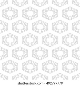 Modern stylish geometric texture with regularly 
repeating hexagons, rhombus. Vector element of graphic design.
