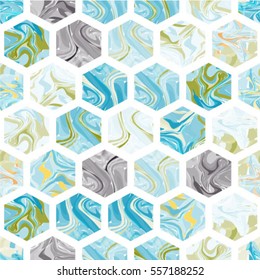 Modern stylish geometric texture with regularly 
repeating hexagons, rhombus. Vector element of graphic design.
