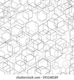 Modern stylish geometric texture with regularly 
repeating hexagons, rhombus. Vector element of graphic design.
