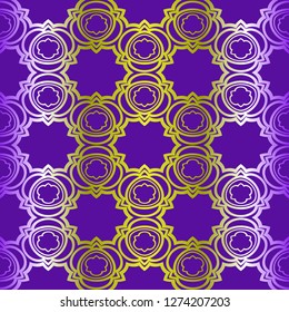 Modern Stylish Geometry Seamless Pattern Art Deco Background. Luxury Texture For Wallpaper, Invitation. Vector Illustration. Yellow, blue color.