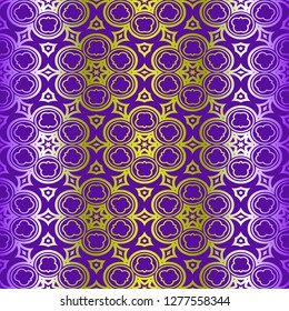 Modern Stylish Geometry Seamless Pattern Art Deco Background. Luxury Texture For Wallpaper, Invitation. Vector Illustration. Yellow, blue color.