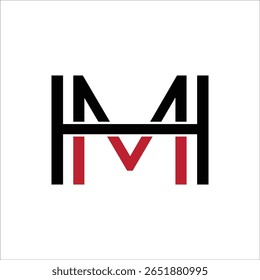 Modern and stylish H M logo.