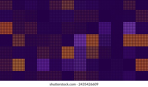 Moderna y elegante textura sin costuras de tecnología de semitonos. Fondo abstracto técnico con píxeles de tamaño aleatorio. Vector Cuadrados caóticos patrón de mosaico. Vectores de azulejos.