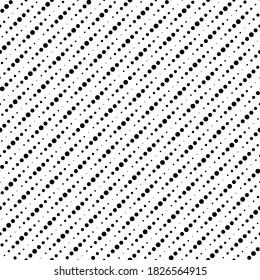 Modern Stylish Halftone Texture. Endless Abstract Background With Random Size Circles. Vector Seamless Mosaic Pattern.