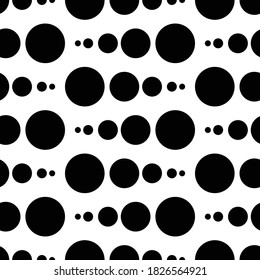 Modern Stylish Halftone Texture. Endless Abstract Background With Random Size Circles. Vector Seamless Mosaic Pattern.