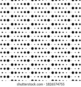 Modern Stylish Halftone Texture. Endless Abstract Background With Random Size. hexagon/ hexagonal geometric, Vector Seamless Mosaic Pattern.