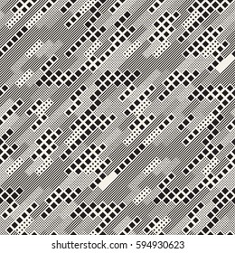 Modern Stylish Halftone Texture. Endless Abstract Background With Random Size Squares. Vector Seamless Pattern.