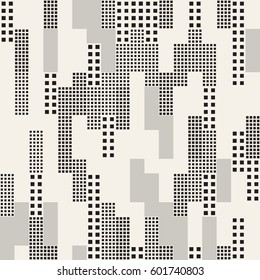 Modern Stylish Halftone Texture. Endless Abstract Background With Random Size Squares. Vector Seamless Pattern.