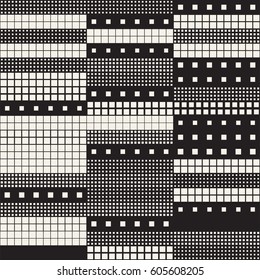 Modern Stylish Halftone Texture. Endless Abstract Background With Random Size Squares. Vector Pattern.