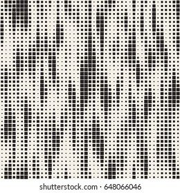 Modern Stylish Halftone Texture. Endless Abstract Background With Random Size Squares. Vector Seamless Chaotic Squares Mosaic Pattern.