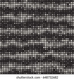 Modern Stylish Halftone Texture. Endless Abstract Background With Random Size Squares. Vector Seamless Chaotic Squares Mosaic Pattern.