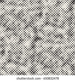 Modern Stylish Halftone Texture. Endless Abstract Background With Random Size Squares. Vector Seamless Chaotic Squares Mosaic Pattern.