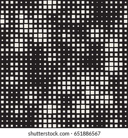 Modern Stylish Halftone Texture. Endless Abstract Background With Random Size Squares. Vector Seamless Chaotic Squares Mosaic Pattern.