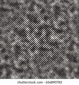 Modern Stylish Halftone Texture. Endless Abstract Background With Random Size Squares. Vector Seamless Chaotic Squares Mosaic Pattern.
