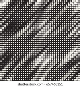Modern Stylish Halftone Texture. Endless Abstract Background With Random Size Squares. Vector Seamless Chaotic Squares Mosaic Pattern.
