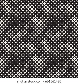 Modern Stylish Halftone Texture. Endless Abstract Background With Random Size Squares. Vector Seamless Chaotic Squares Mosaic Pattern.