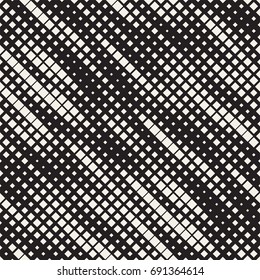 Modern Stylish Halftone Texture. Endless Abstract Background With Random Size Squares. Vector Seamless Chaotic Squares Mosaic Pattern.