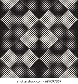 Modern Stylish Halftone Texture. Endless Abstract Background With Random Size Circles. Vector Seamless Mosaic Pattern.