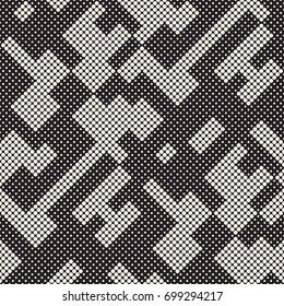 Modern Stylish Halftone Texture. Endless Abstract Background With Random Size Circles. Vector Seamless Mosaic Pattern.