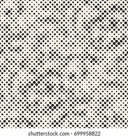 Modern Stylish Halftone Texture. Endless Abstract Background With Random Size Circles. Vector Seamless Mosaic Pattern.
