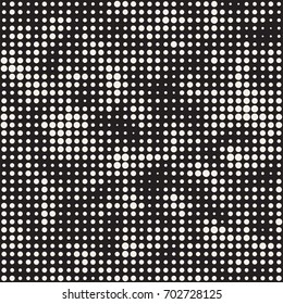 Modern Stylish Halftone Texture. Endless Abstract Background With Random Size Circles. Vector Seamless Mosaic Pattern.
