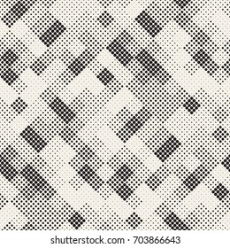 Modern Stylish Halftone Texture. Endless Abstract Background With Random Size Circles. Vector Seamless Mosaic Pattern.