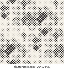 Modern Stylish Halftone Texture. Endless Abstract Background With Random Size Circles. Vector Seamless Mosaic Pattern.
