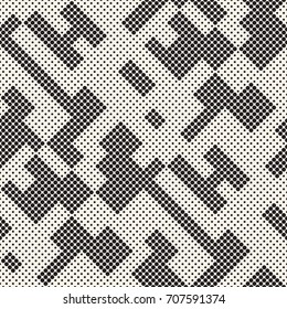 Modern Stylish Halftone Texture. Endless Abstract Background With Random Size Circles. Vector Seamless Mosaic Pattern.